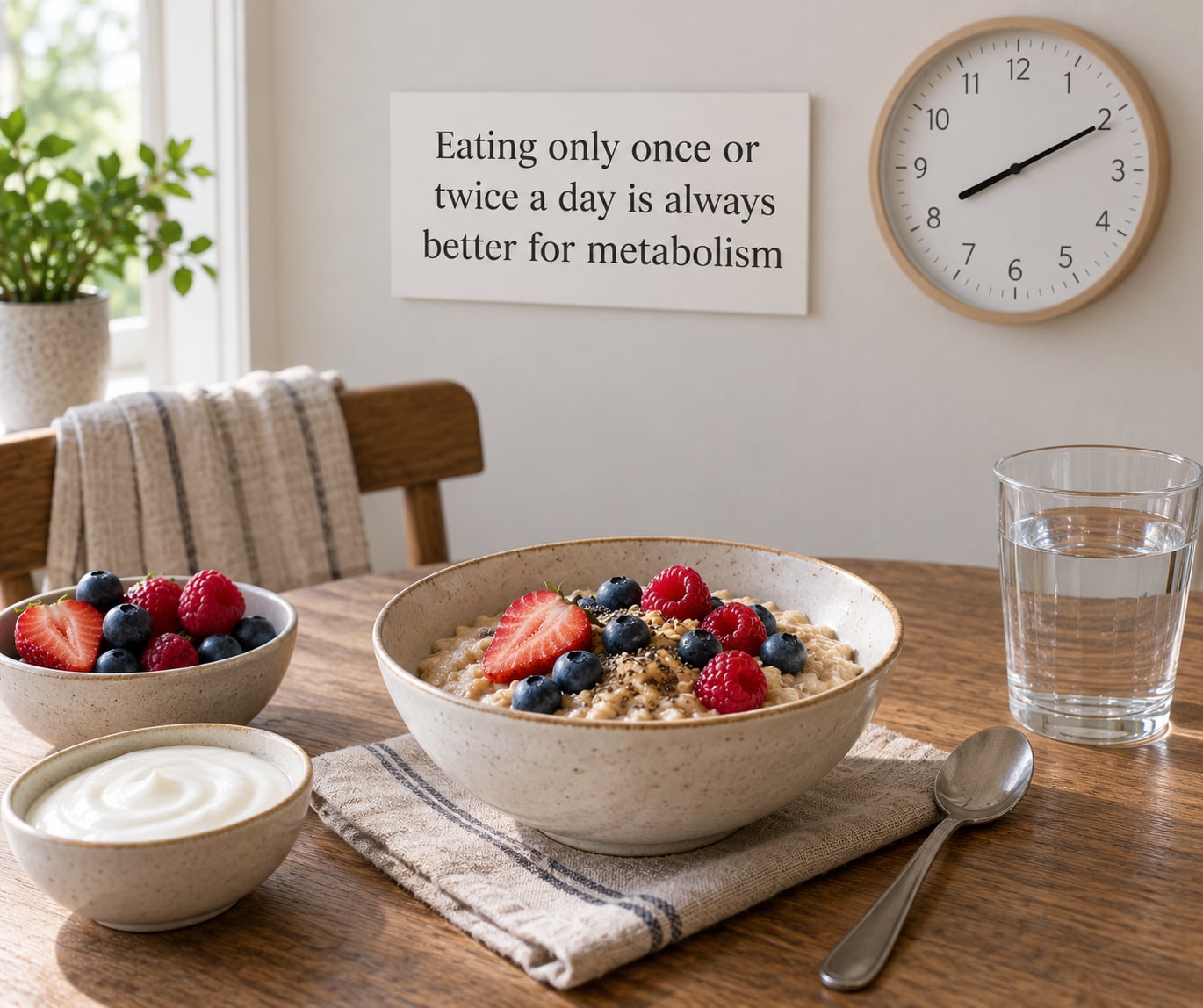 Eating only once or twice a day is always better for metabolism