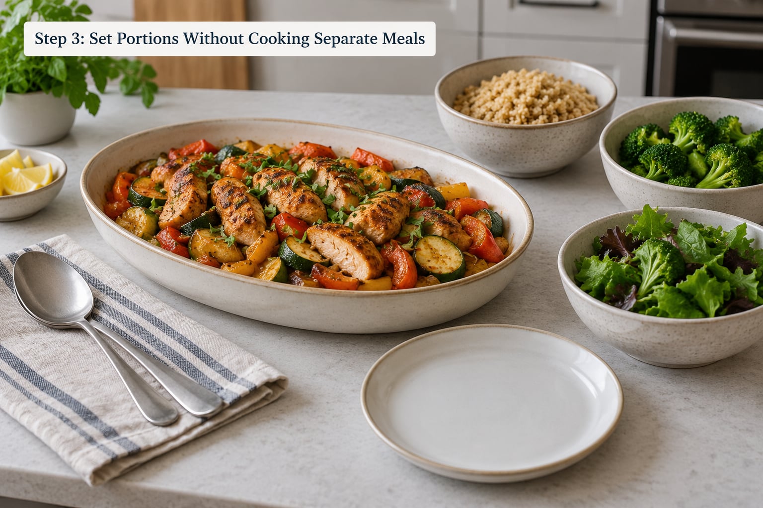 Step 3: Set Portions Without Cooking Separate Meals