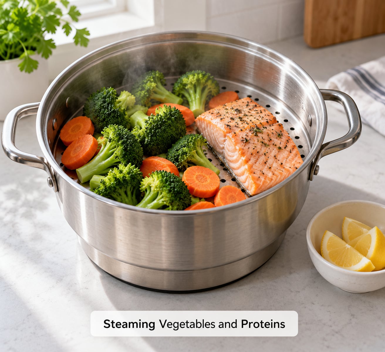 Steaming Vegetables and Proteins