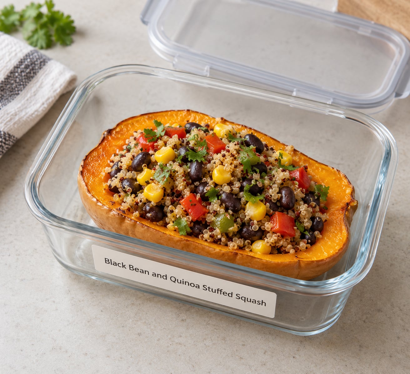 Black Bean and Quinoa Stuffed Squash