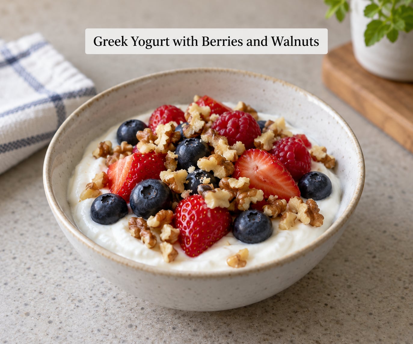 Greek Yogurt with Berries and Walnuts