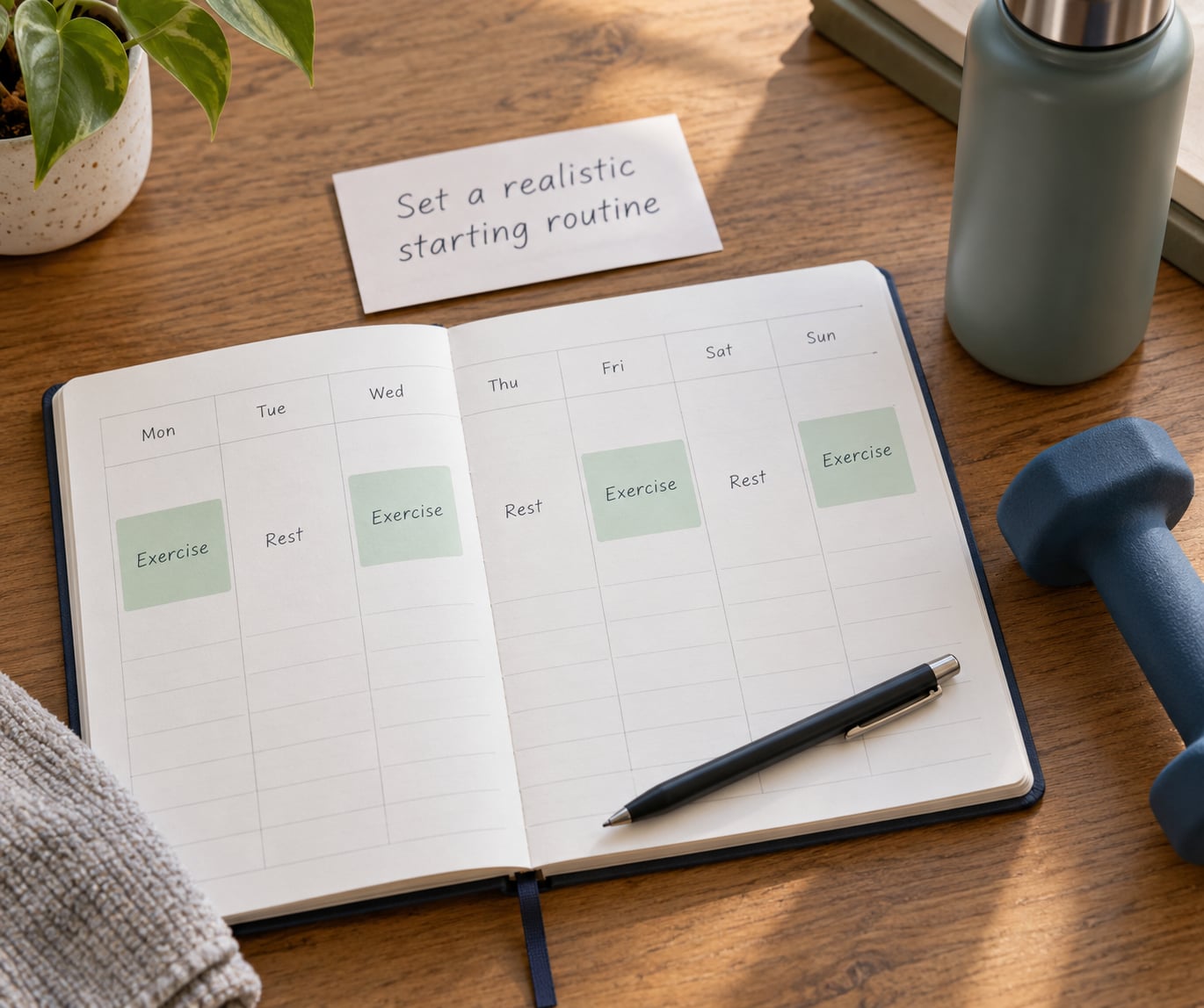 Set a realistic starting routine