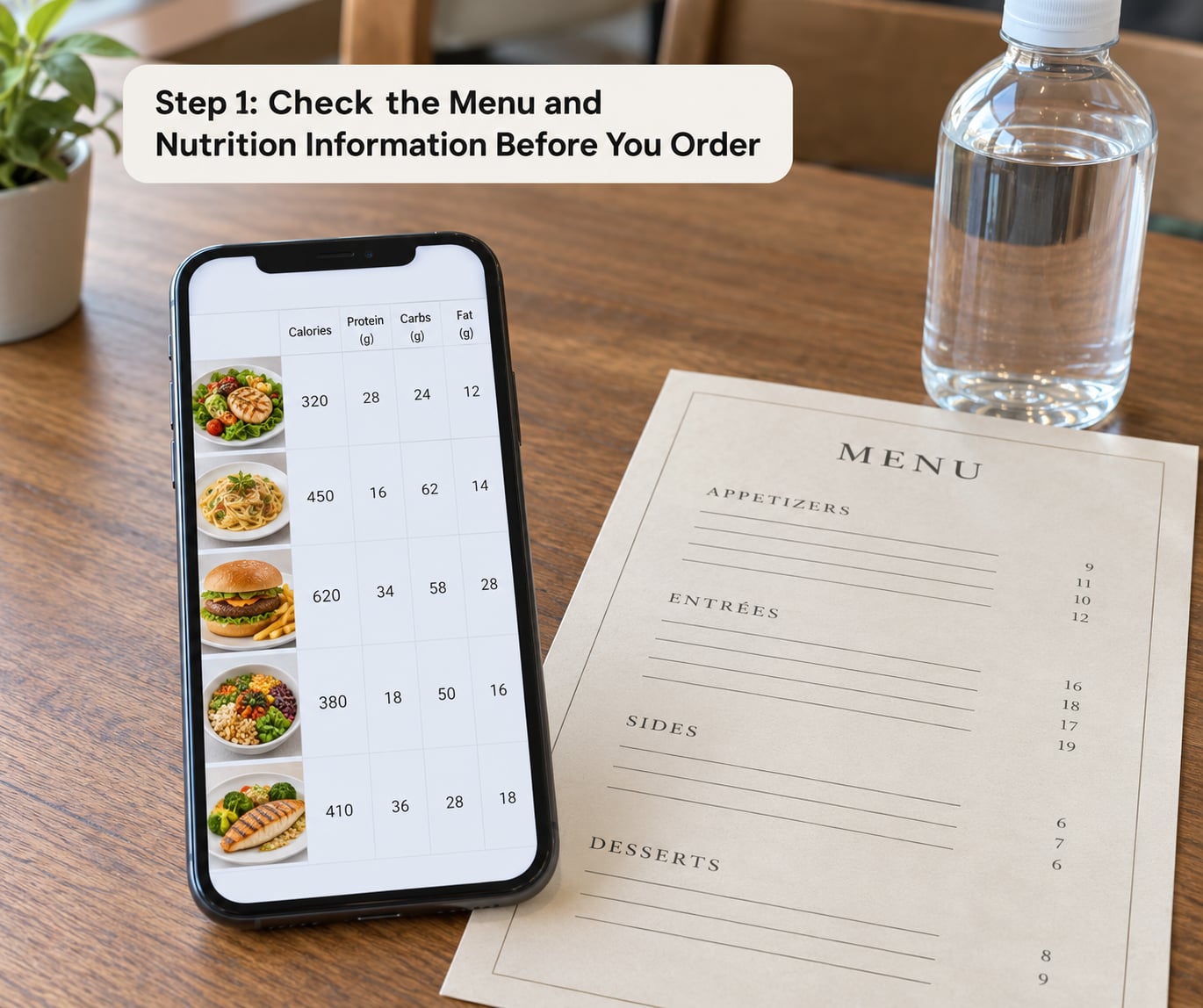 Step 1: Check the Menu and Nutrition Information Before You Order