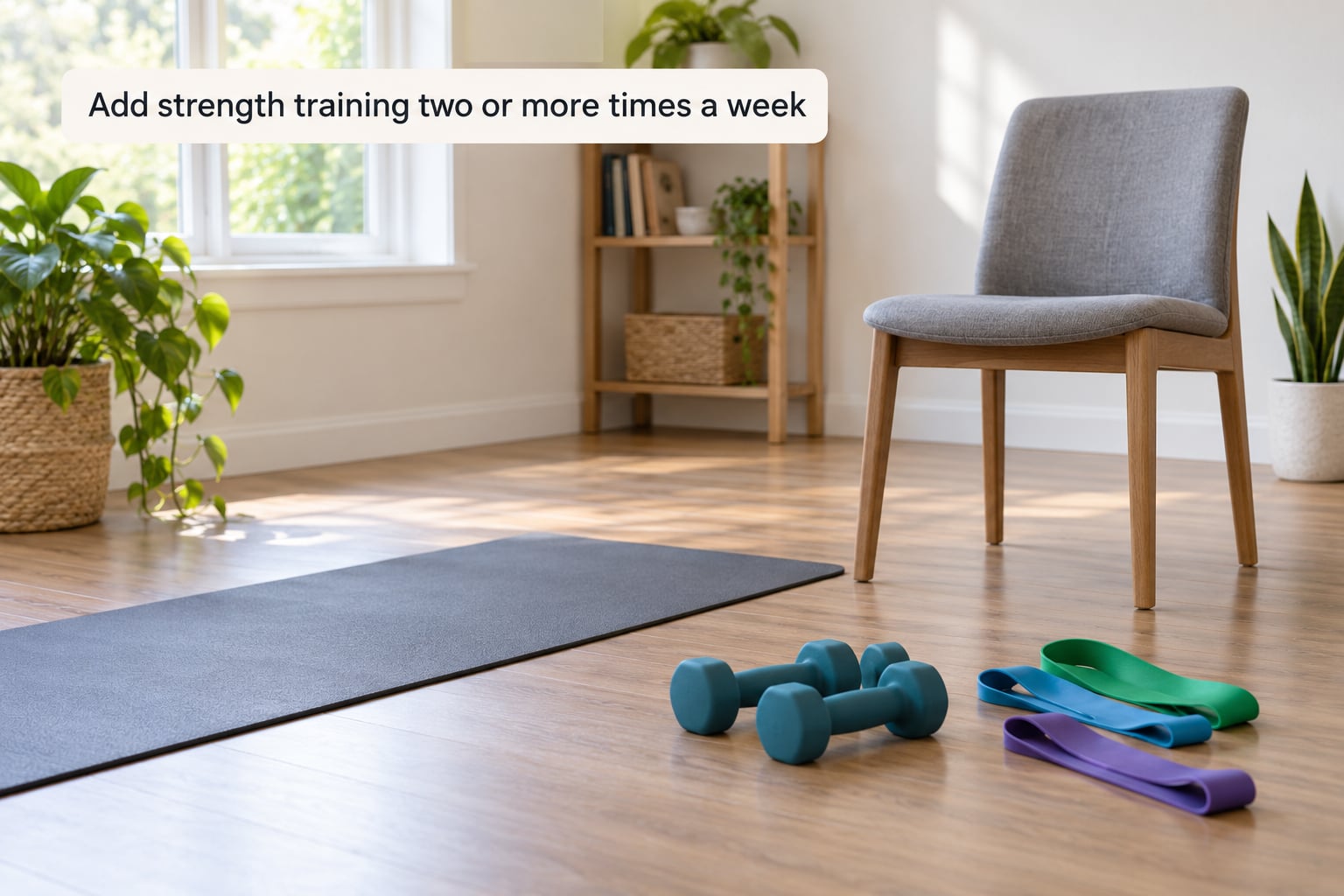 Add strength training two or more times a week