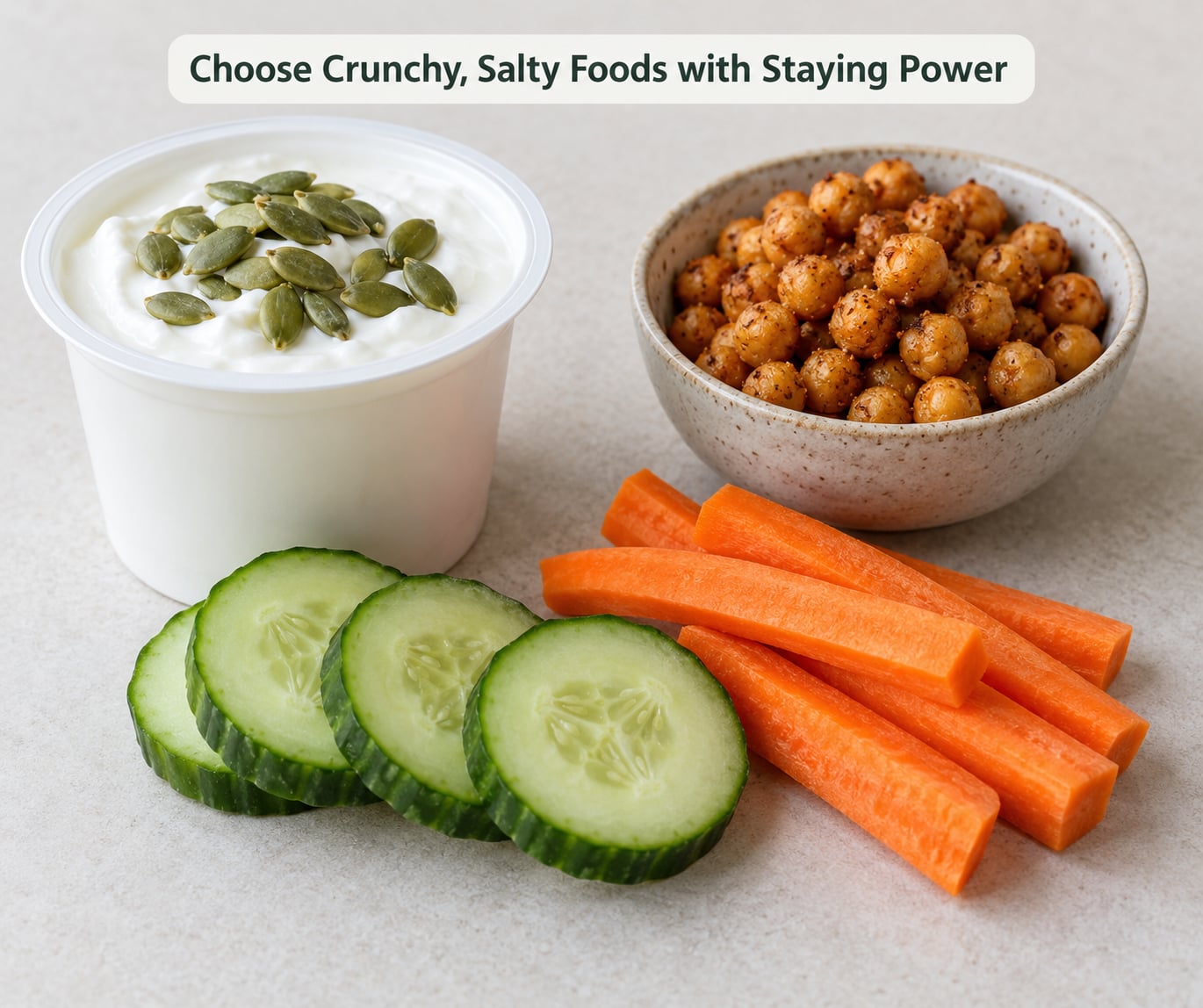 Choose Crunchy, Salty Foods with Staying Power