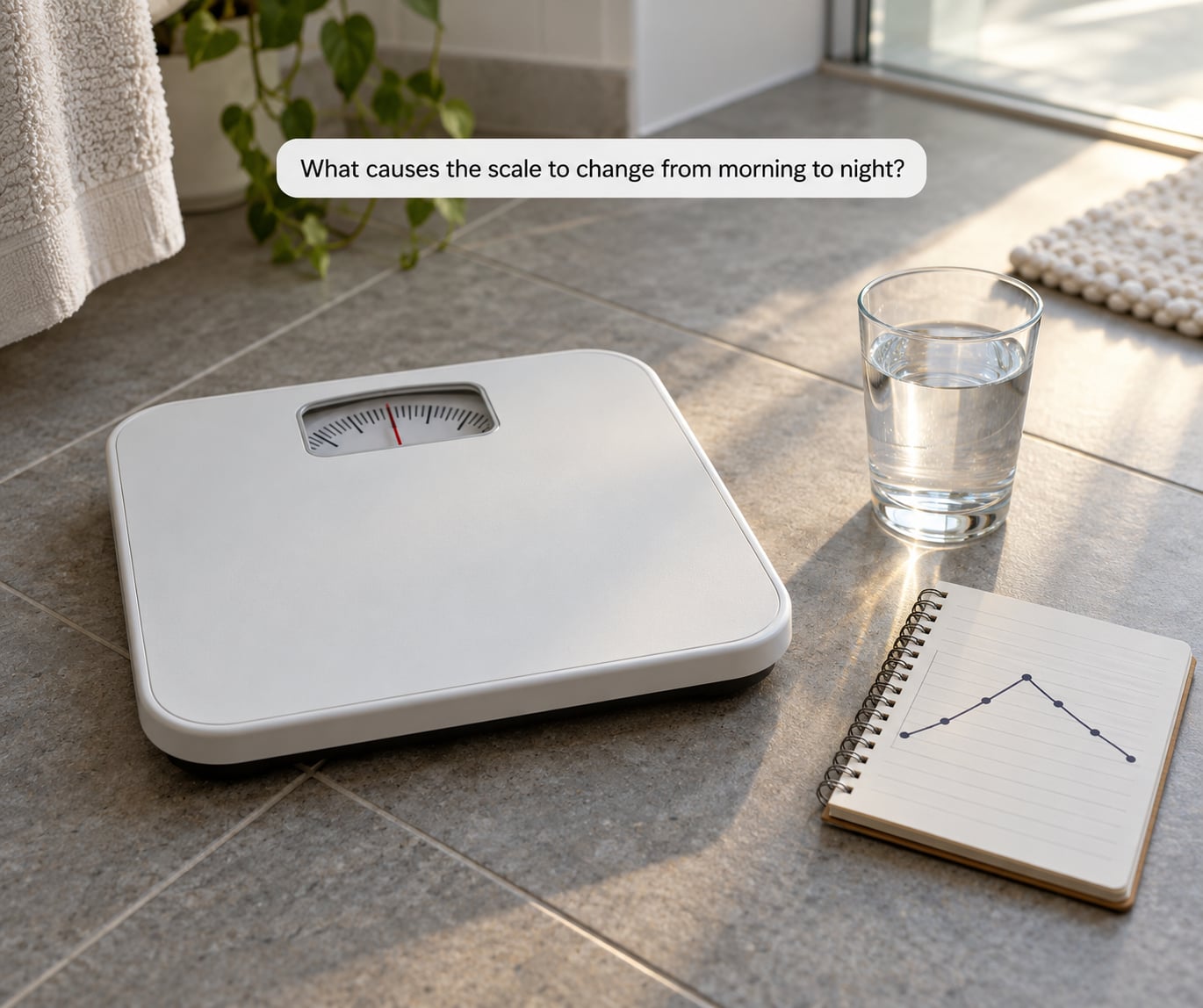 What causes the scale to change from morning to night?